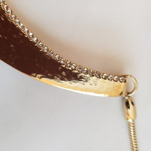 Chico's Goldtone Pave-Detail Collar Necklace - Picture 5 of 7
